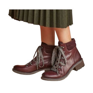 Sam Edelman | Size 7.5 Darrah Hiking Bootie Lace Up Block Heel Round Toe